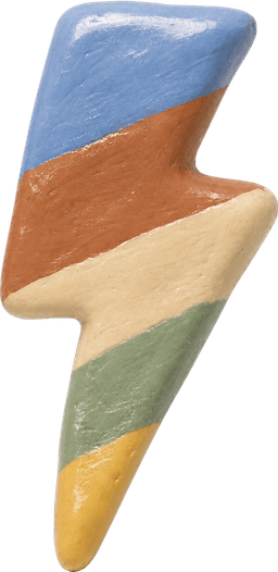 a clay lightning bolt