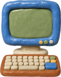 a clay desktop computer