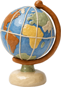 a clay globe