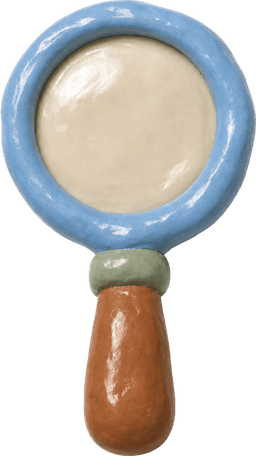 a clay magnifying glass
