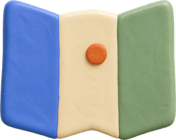 a clay folded map