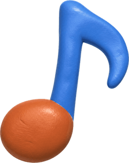 a clay music note