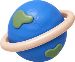 a clay ringed planet