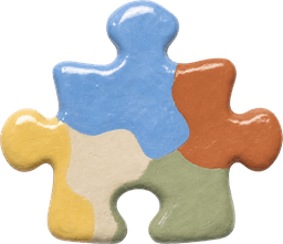 a clay puzzle piece