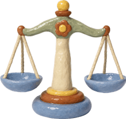 a clay balance scale